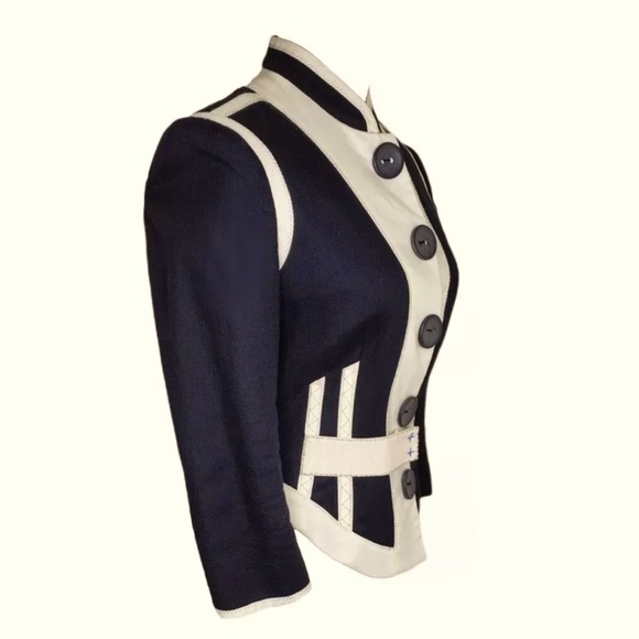 3.1 Phillip Lim Black and White Structured Blazer Jacket Size 2 buttons fitted - Picture 2 of 16